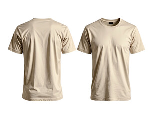 Cream colored blank t-shirt front and back