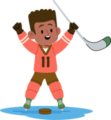 Hockey Player Celebrating Victory