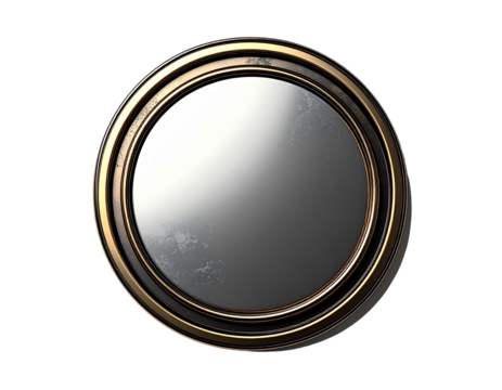 Circular decorative mirror with ornate frame