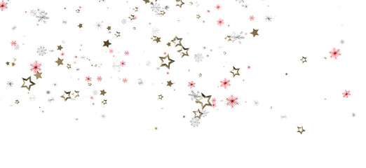 Elegant Christmas background featuring golden stars and snowflakes with copy space. Perfect for holiday greetings, festive designs, and seasonal