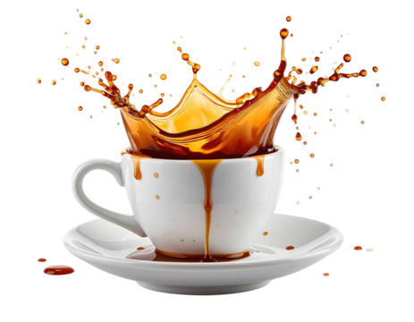 Coffee splash in a white cup (1)