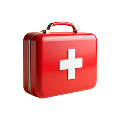 Obraz premium Isolated First Aid Kit with Cross Symbol on Transparent Background