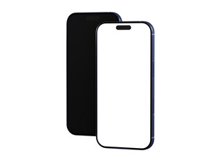 High-quality mockup of two smartphones with blank screens, perfect for app presentations and website designs.