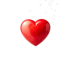 Obraz premium Shiny red heart isolated on transparent background for valentines day concept