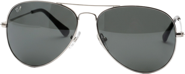Stylish aviator sunglasses resting on a plain surface with reflective lenses