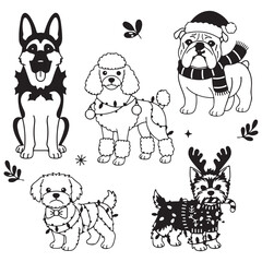 Obraz premium Christmas Vector. Christmas Vector bundle. Christmas vector, illustration, lineart, clipart 