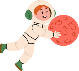 Astronaut Playing with Planet
