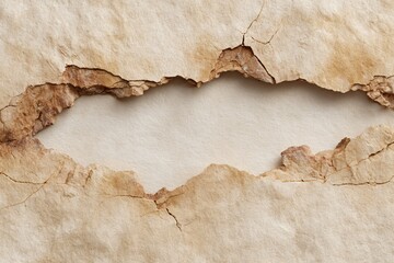 Fototapeta premium Realistic photo showcases the cracked texture of ancient parchment with a weathered and aged appearance now.