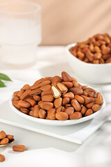 Fresh Pine Nuts in White Dishes - Healthy Cooking Ingredient and Nutritious Snack