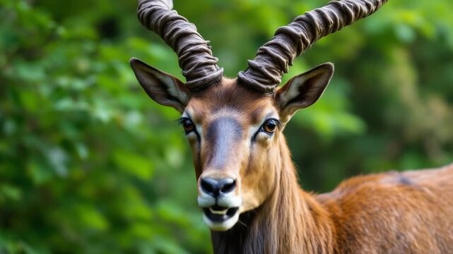 Majestic Sable Antelope Portrait - A Close-Up of Wildlife Beauty in Nature.