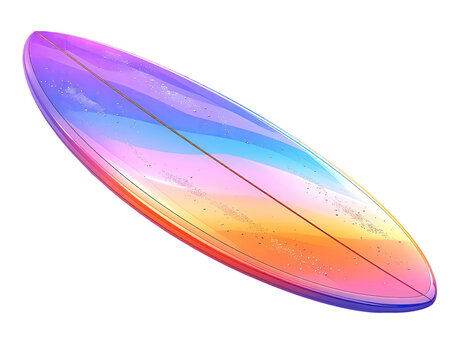 Vibrant rainbow surfboard