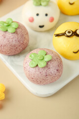 Adorable Cartoon Character Mochi Sweet Treats Colorful Children's Snacks with Cute Faces