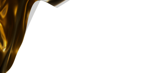 Abstract background with golden silk fabric. Empty space for text. Elegant design. Luxury, glamour and wealth concept. Gold material, cloth, and