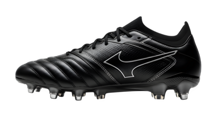Sleek Black Soccer Cleat Shoe - Professional Football Footwear, High Performance, Athletic Gear, Speed & Control