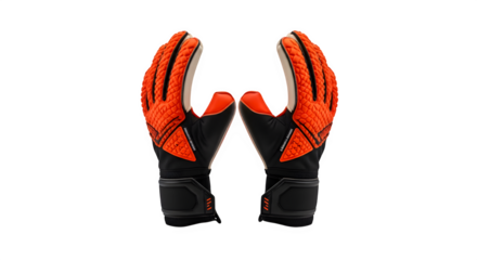 Vibrant Orange & Black Goalkeeper Gloves (Open) - Football Goalie Gear, Protection, Catching, Sport Equipment