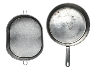 Two metal cooking pans