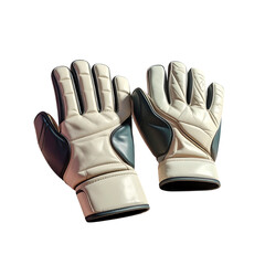 Isolated goalkeeper gloves for soccer players on transparent background