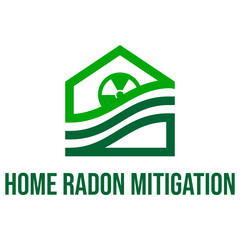 home radon mitigation flat minimalist logo design