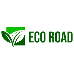 eco road flat minimalist logo design