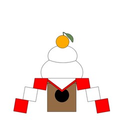 正月にぴったりな鏡餅のお祝いイラスト