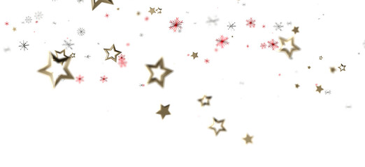 Gold stars with snowflakes pattern on white background, abstract design suitable for holiday season. Use this design for Christmas, New Year, bi