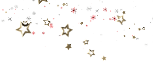 Gold stars with snowflakes pattern on white background, abstract design suitable for holiday season. Use this design for Christmas, New Year, bi