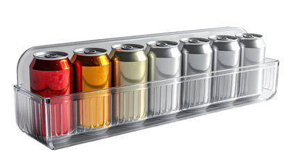 Clear plastic beverage dispenser with cans