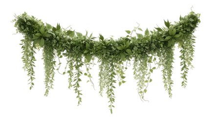 Hanging greenery garland adds natural elegance