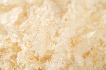 White Snow Ear Fungus Macro Texture - Edible Mushroom Ingredient Ready to Eat