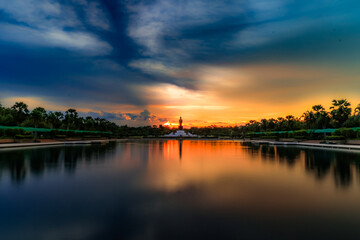 sunset over the river