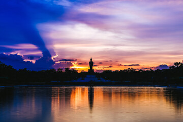 sunset over the river