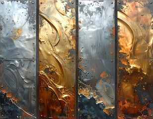 Abstract Metal Panels Art Piece.