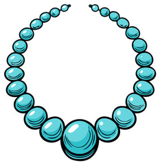 Obraz premium Turquoise Bead Necklace Illustration, Vector Jewelry Design