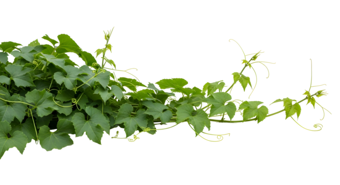 Vibrant green vine with tendrils flourish freely