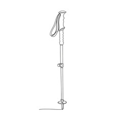 Hiking pole in minimalist design with grip and adjustable strap  