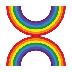 Rainbow on white background. circle shaped colorfull rainbow abstract background. LGBTQ rainbow vector illustration