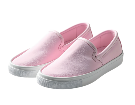 Pair of light pink slip-on canvas shoes