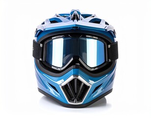 High-resolution photo of motocross helmet isolated on white background