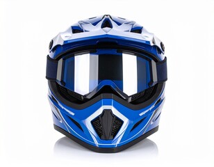 High-resolution photo of motocross helmet isolated on white background