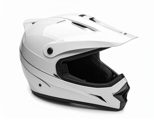 High-resolution photo of motocross helmet isolated on white background