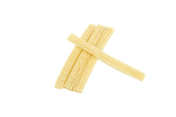 Dried Cow Tendon Noodle Sticks Henan Chinese Traditional Food Ingredient White Background