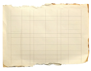 Aged, gridded paper, torn edges