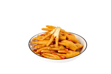 Spicy Pickled Chicken Feet with Lemon and Chili Peppers Asian Cuisine Delicacy Dish