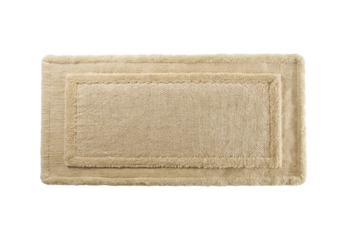 Cozy modern bathroom mat soft plush rectangle texture design isolated studio shot