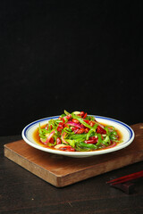Spicy Hunan Tiger Skin Pepper Dish with Mixed Green Peppers Chinese Cuisine