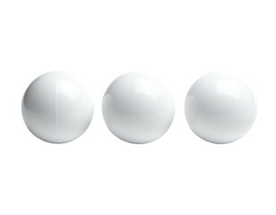 Obraz premium Three smooth white spheres in a horizontal row