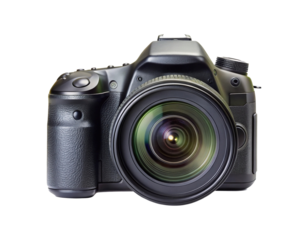 Professional dslr camera with detachable lens on a plain surface photography equipment studio shot