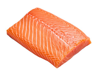 Raw salmon fillet, top view