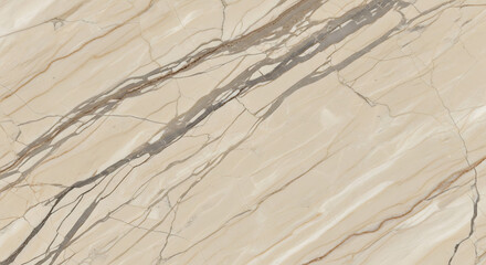 Beige marble with dark veins, close up view of natural stone pattern