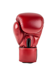 Red boxing glove ready for competition, symbolizing strength, power, and determination in sports and fitness